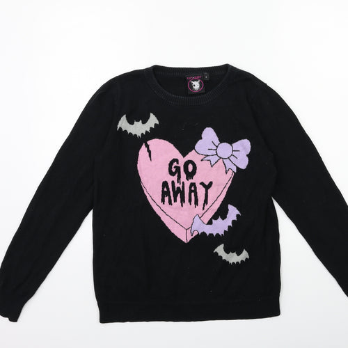 ROJ & BOBY Womens Black  Knit Pullover Jumper Size S