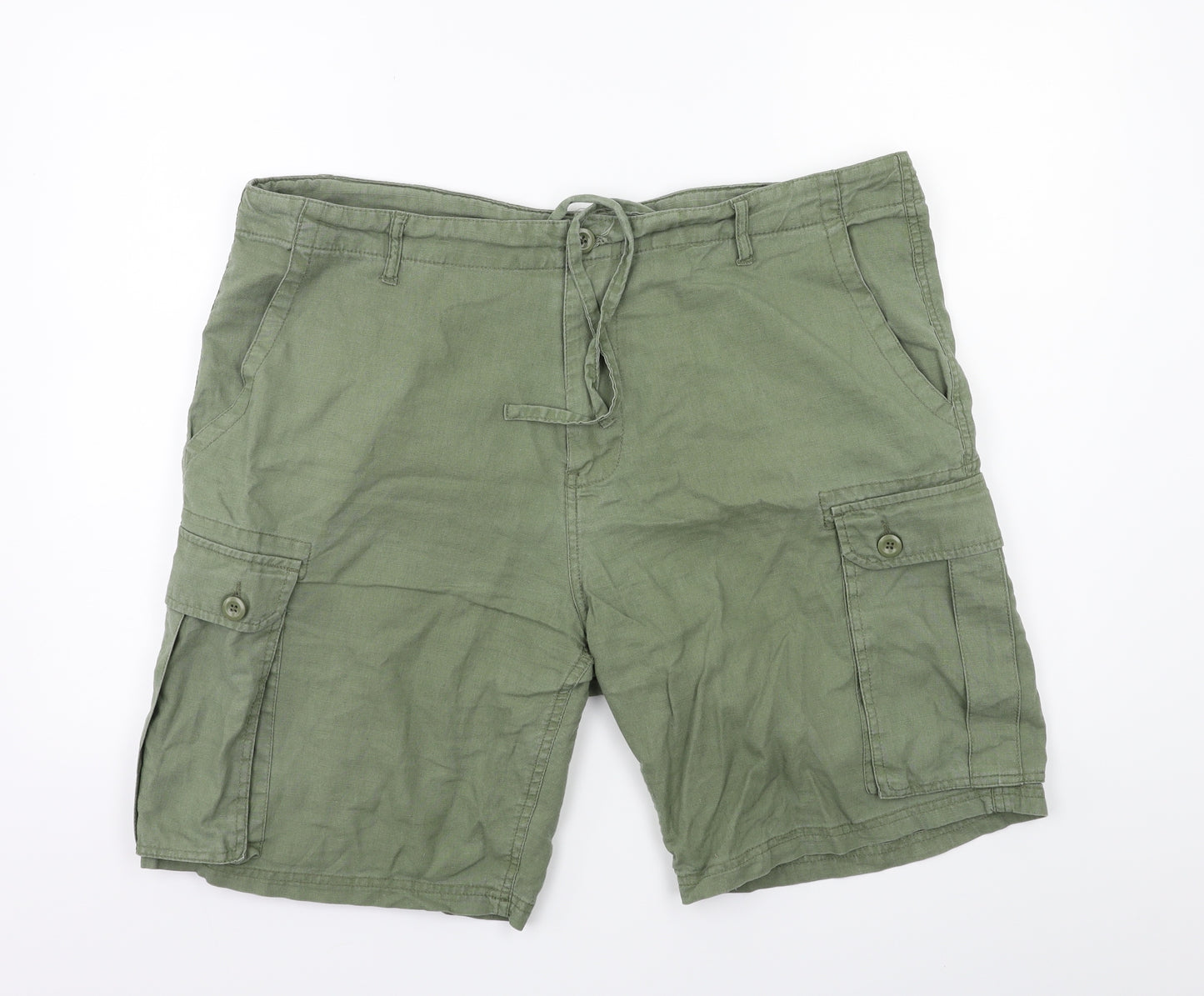 TU Mens Green   Cargo Shorts Size 38 in