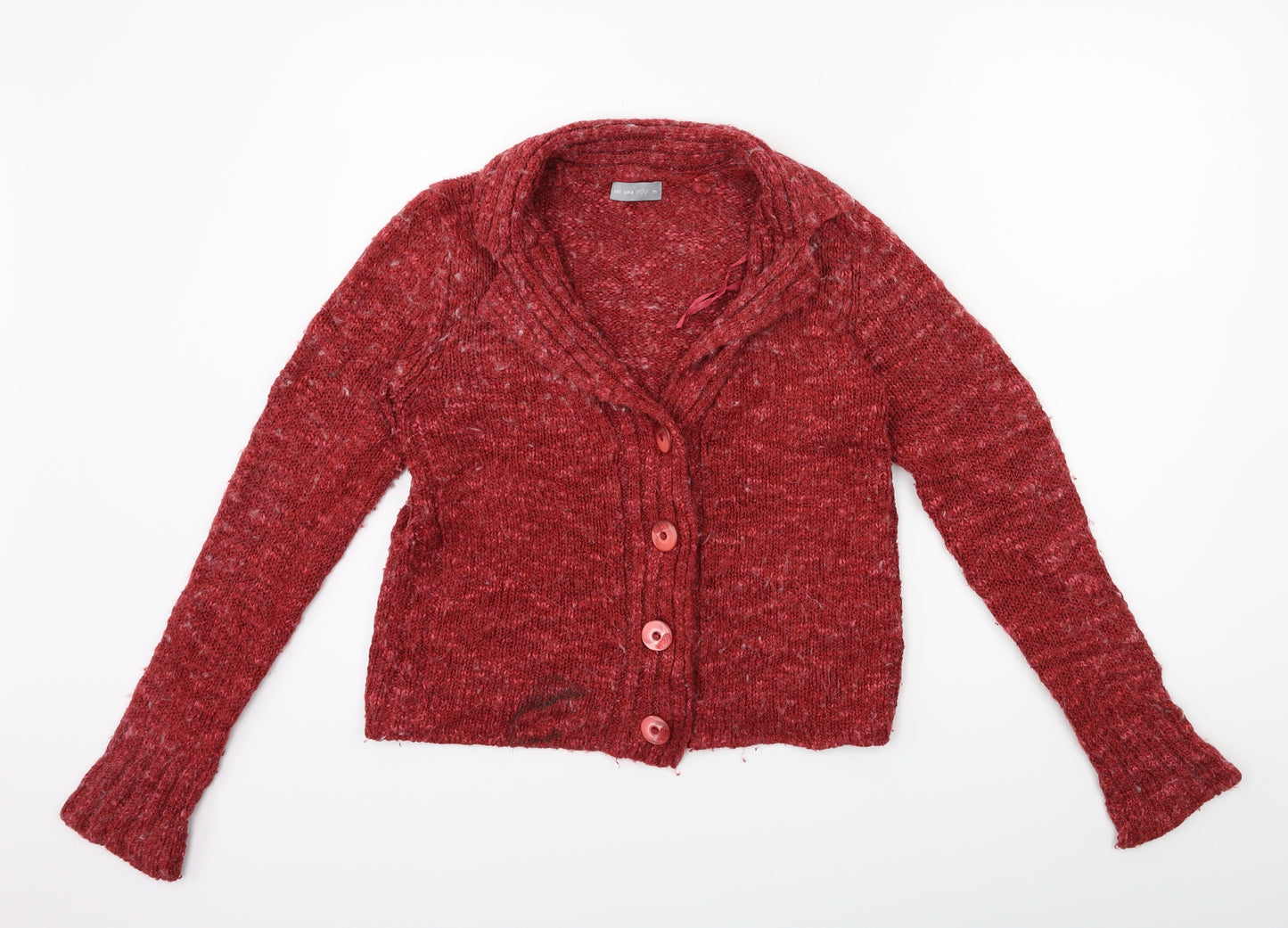 Per Una Womens Red  Knit Cardigan Jumper Size M