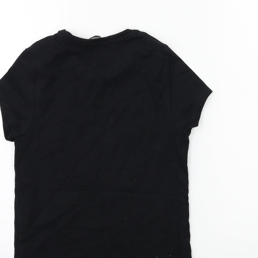 George Boys Black   Basic T-Shirt Size 11-12 Years  - chrismas