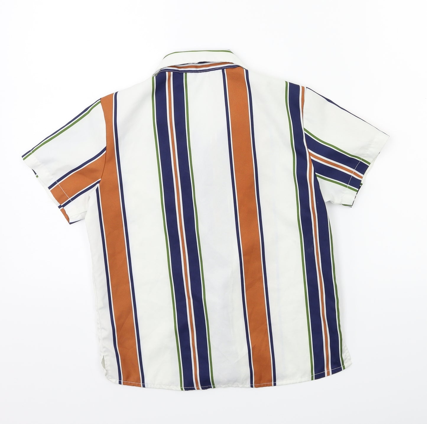 SheIn Boys White Striped  Basic T-Shirt Size 7-8 Years