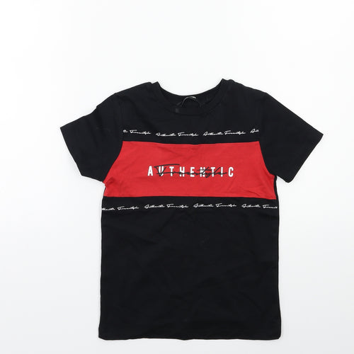 George Boys Black   Basic T-Shirt Size 5-6 Years