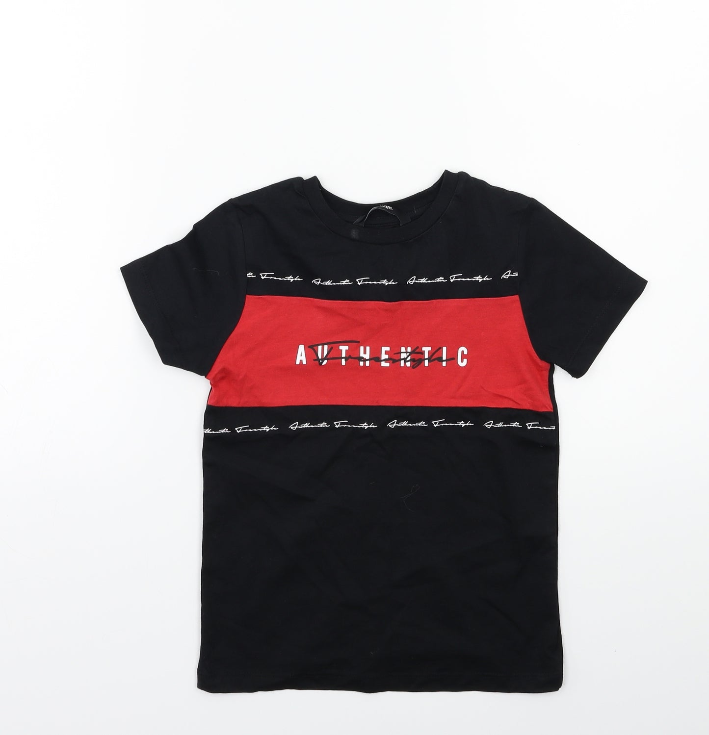 George Boys Black   Basic T-Shirt Size 5-6 Years