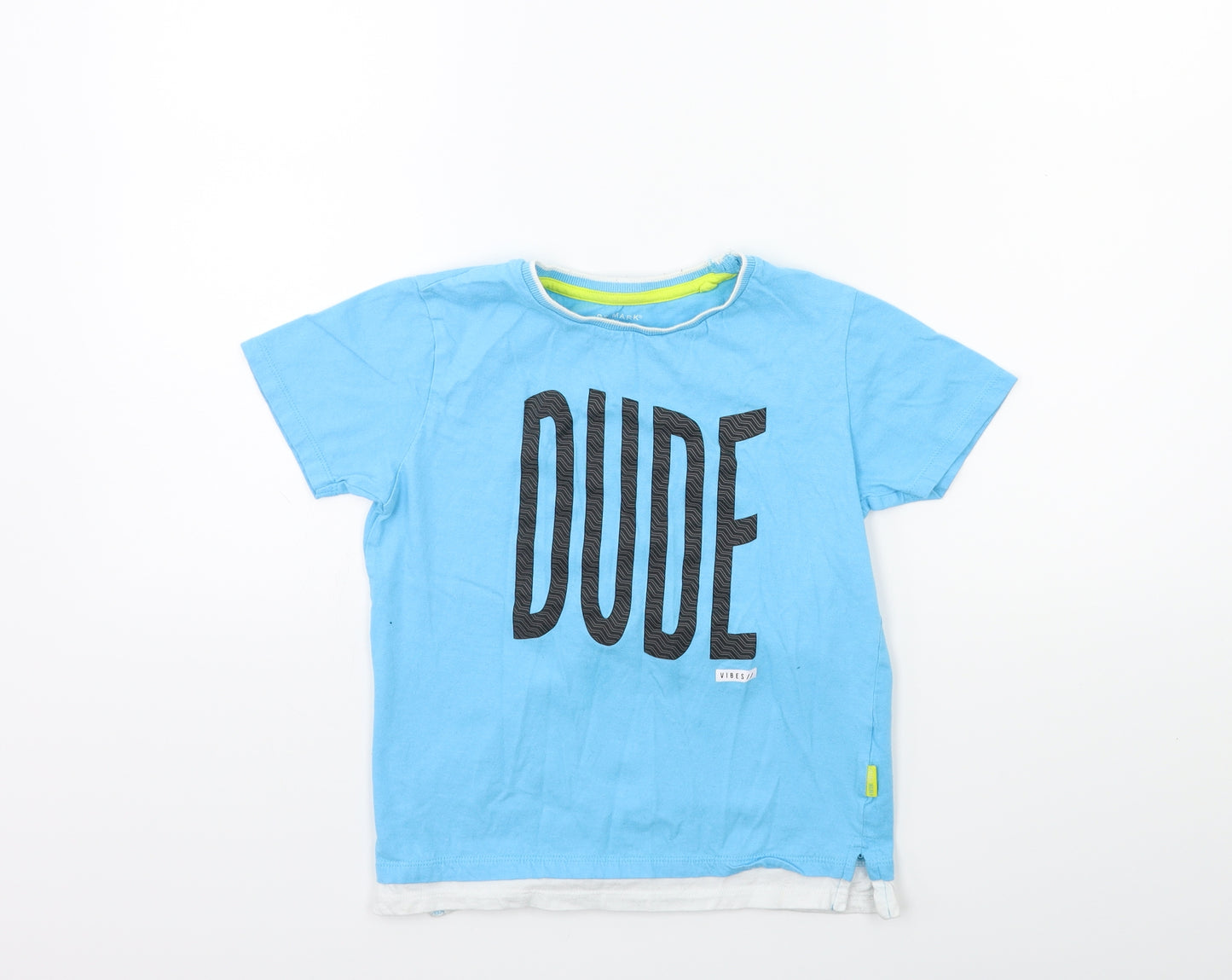 Primark Boys Blue   Basic T-Shirt Size 7 Years