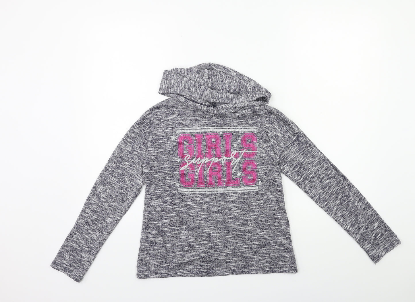 Matalan Girls Grey  Rayon Pullover Hoodie Size 10 Years
