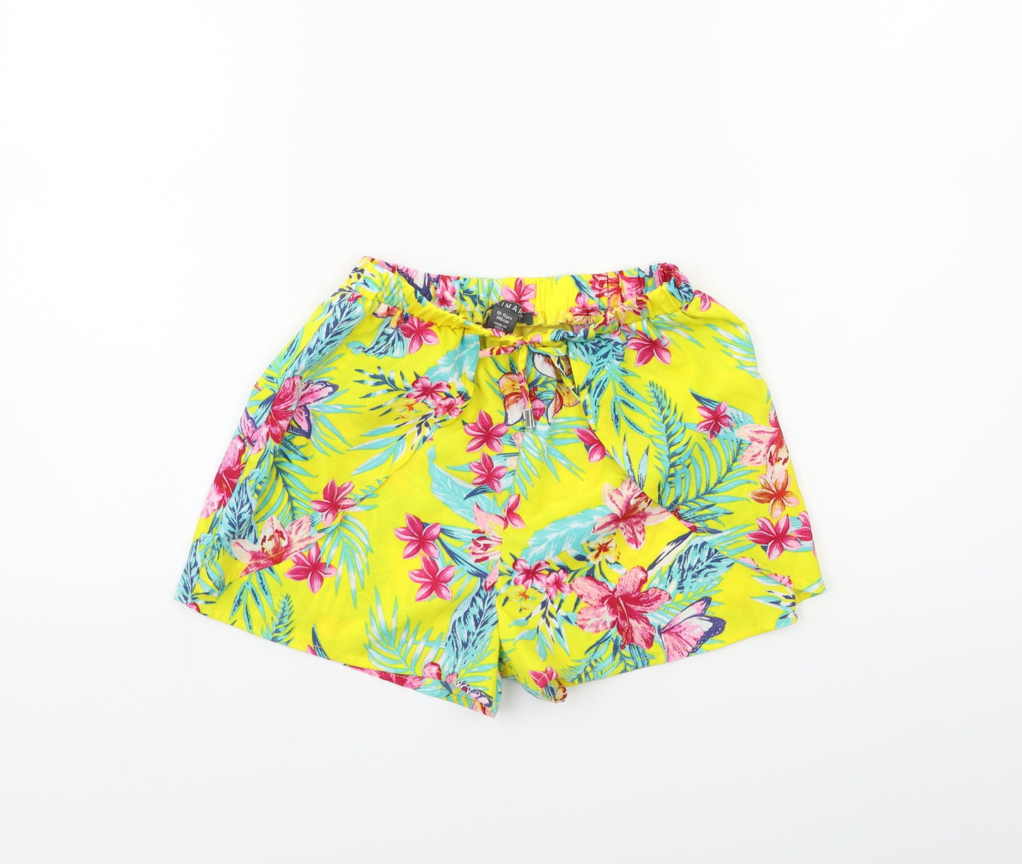 Primark Girls Yellow Floral  Bermuda Shorts Size 10 Years