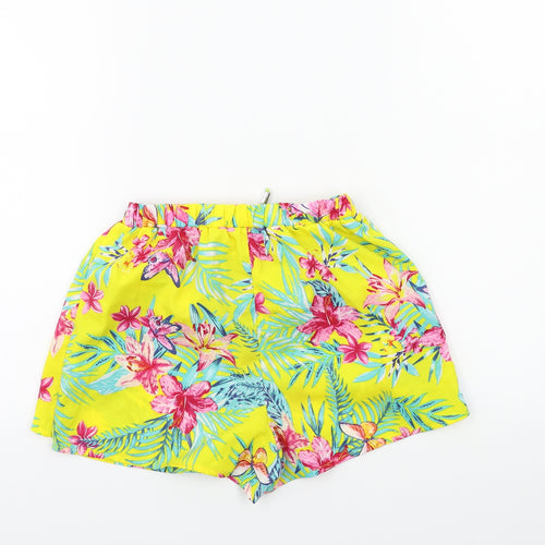 Primark Girls Yellow Floral  Bermuda Shorts Size 10 Years