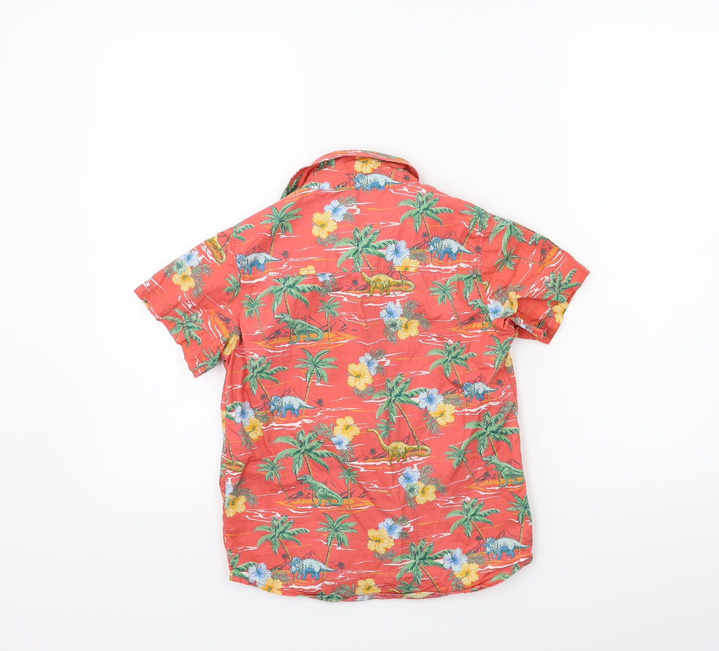 Matalan Boys Red Floral  Basic Button-Up Size 7 Years