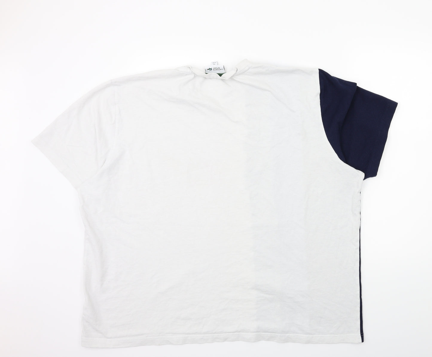 Lacoste Mens White Striped   T-Shirt Size 4XL