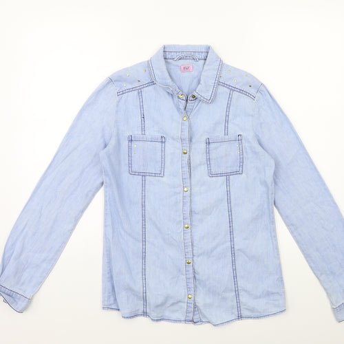 F&F Girls Blue   Basic Button-Up Size 13 Years