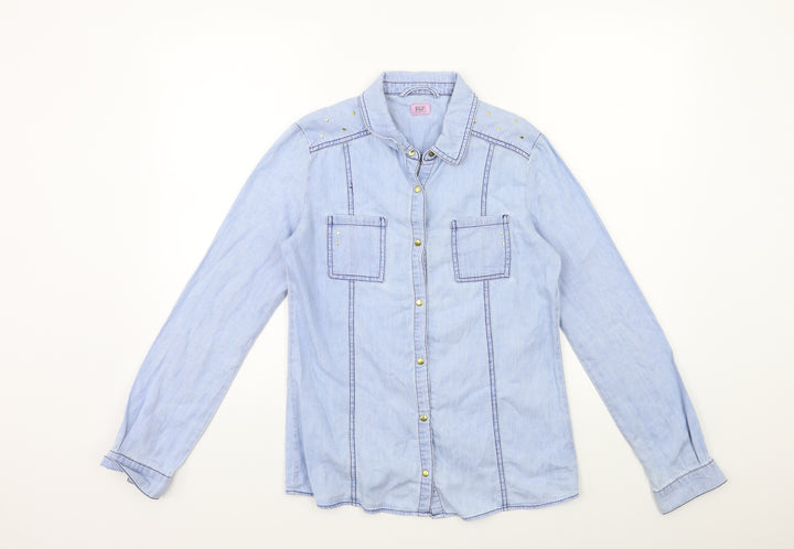 F&F Girls Blue   Basic Button-Up Size 13 Years