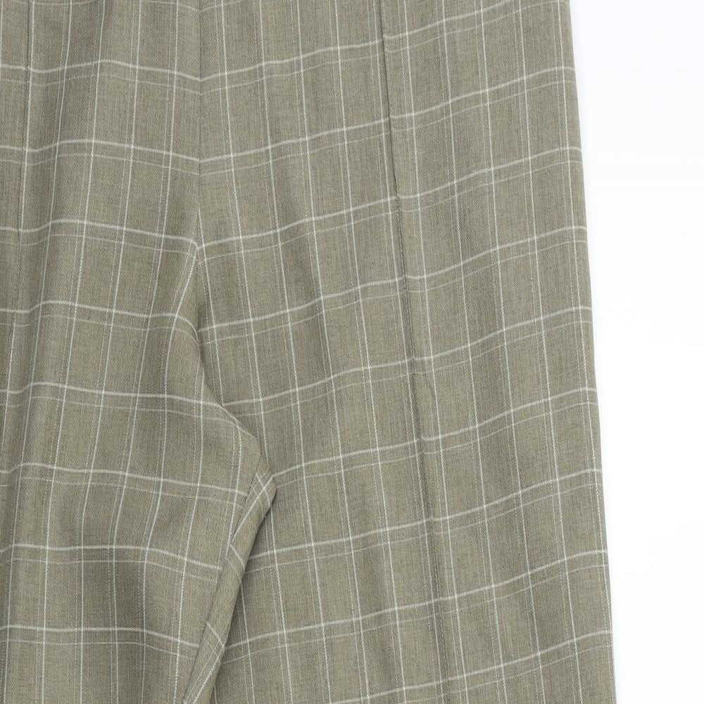 Marks and Spencer Womens Green Check  Trousers  Size 18 L27 in