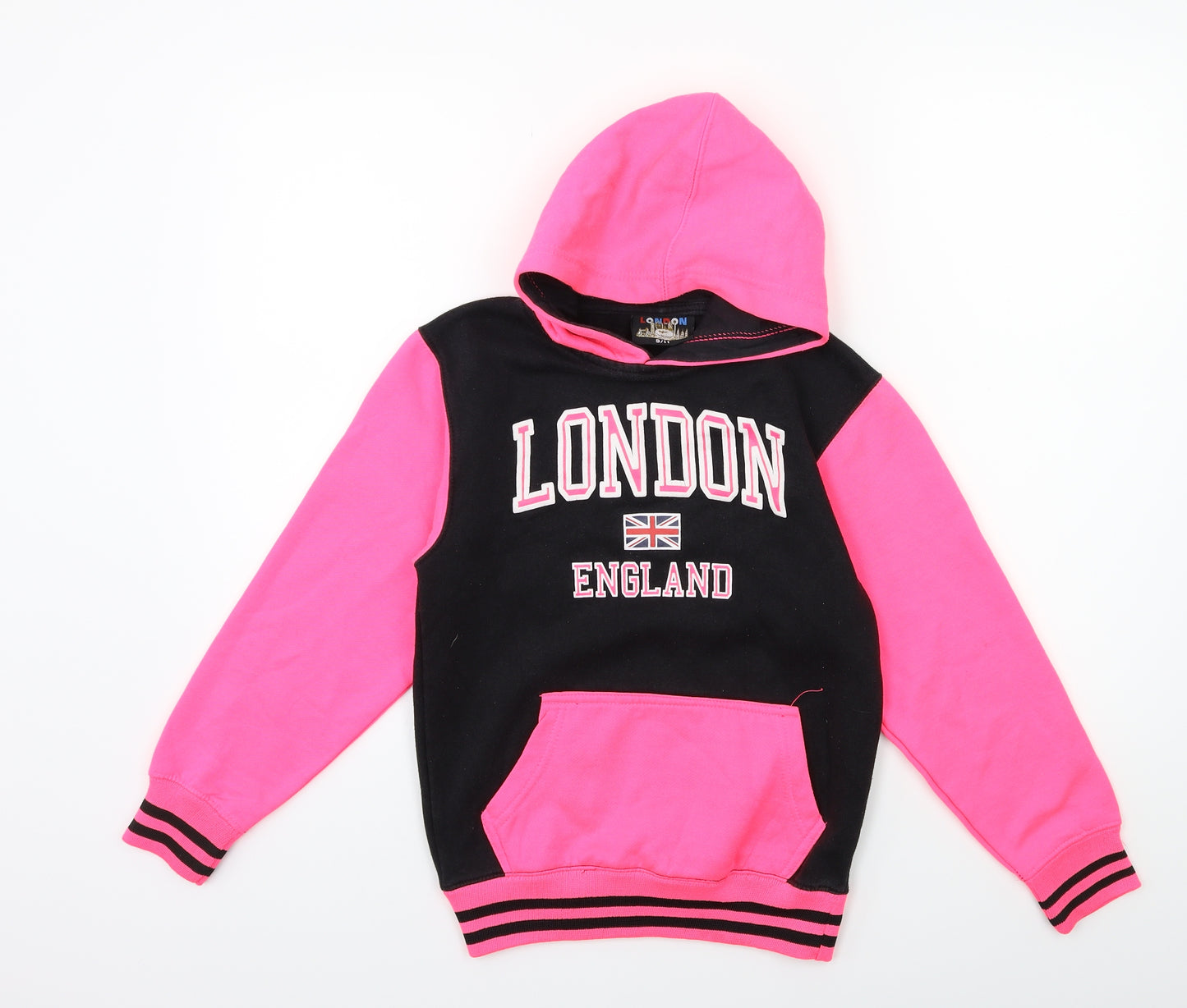 London Girls Black   Pullover Hoodie Size 9 Years
