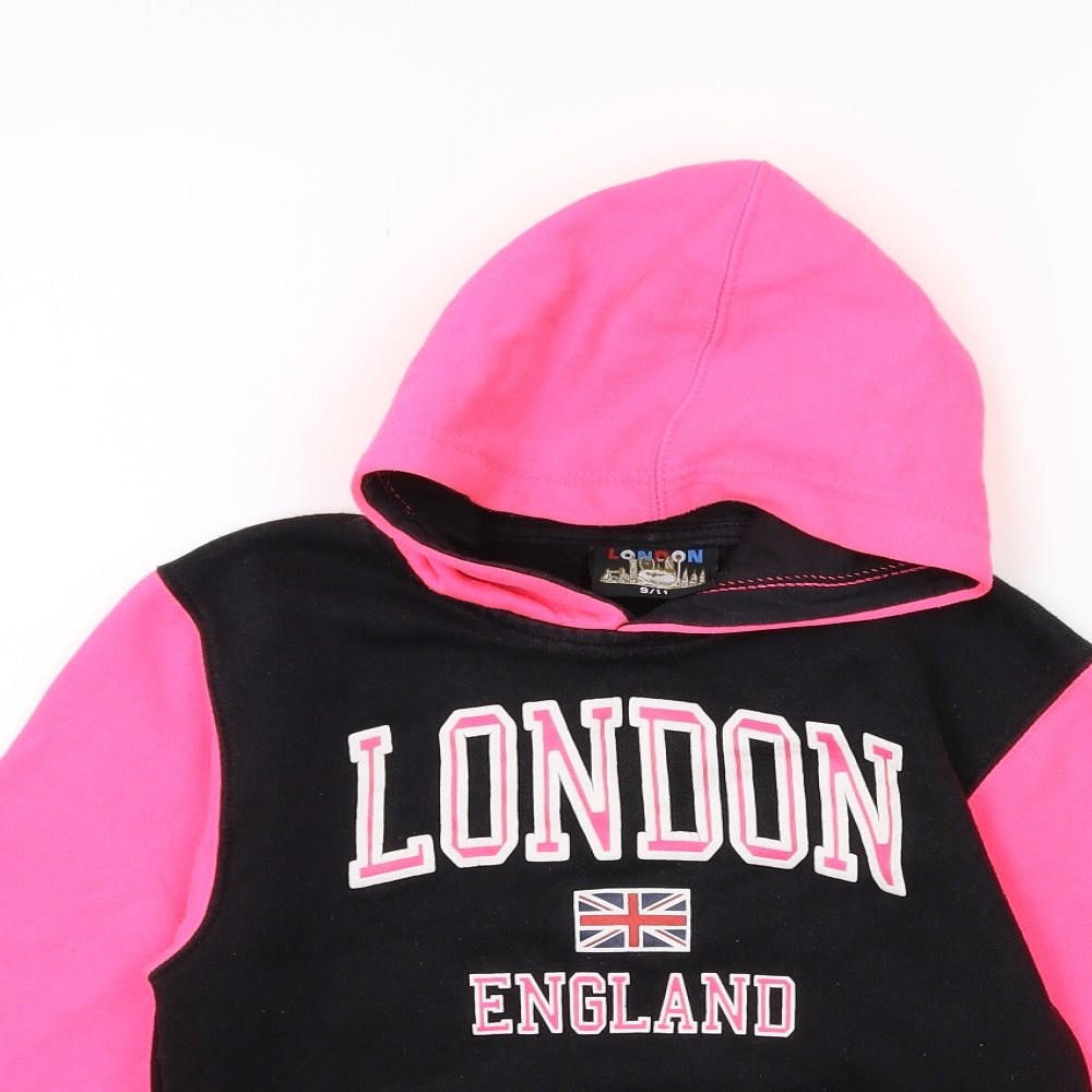 London Girls Black   Pullover Hoodie Size 9 Years