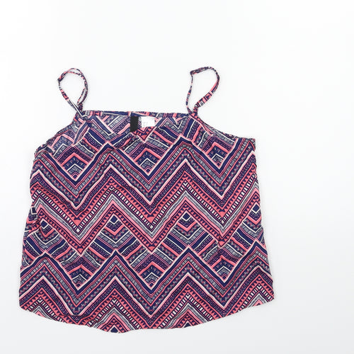 H&M Womens Blue Geometric  Basic Blouse Size 6