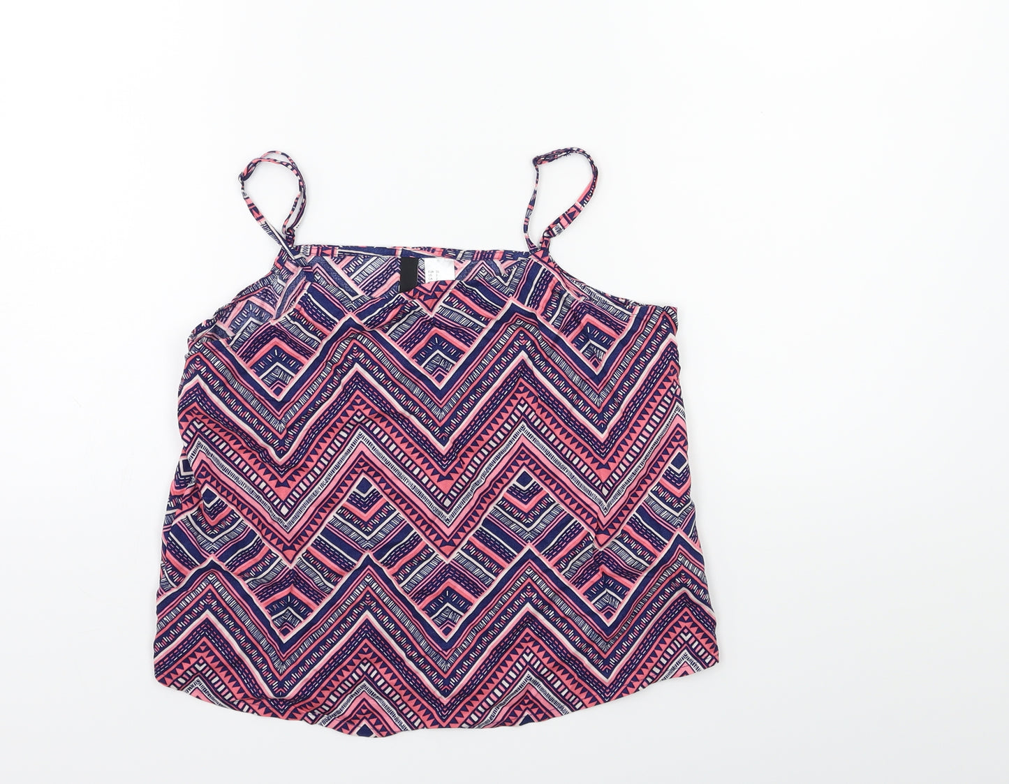 H&M Womens Blue Geometric  Basic Blouse Size 6