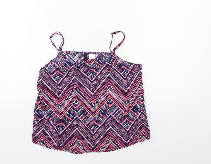 H&M Womens Blue Geometric  Basic Blouse Size 6