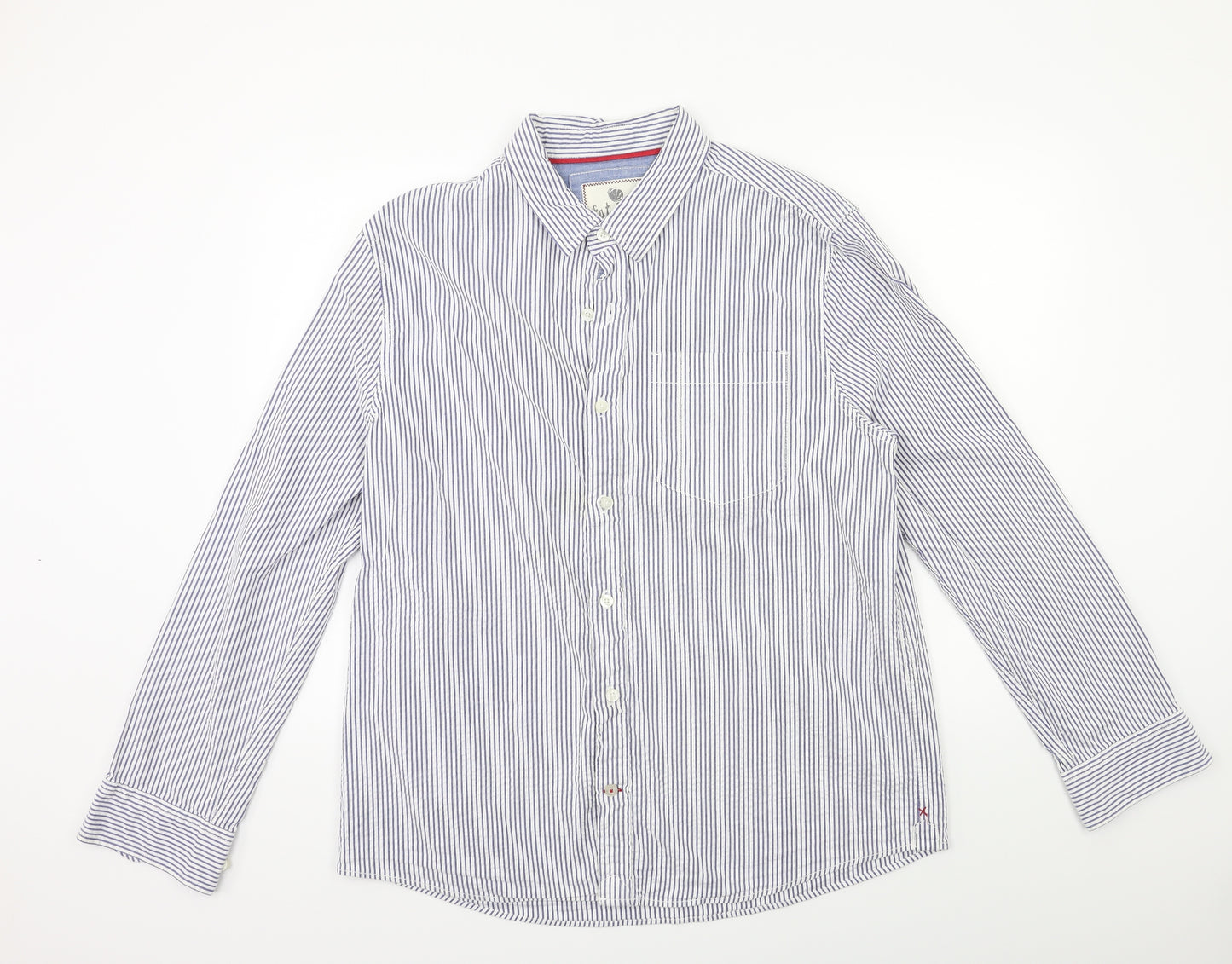 Fat Face Mens Blue Striped   Button-Up Size XL