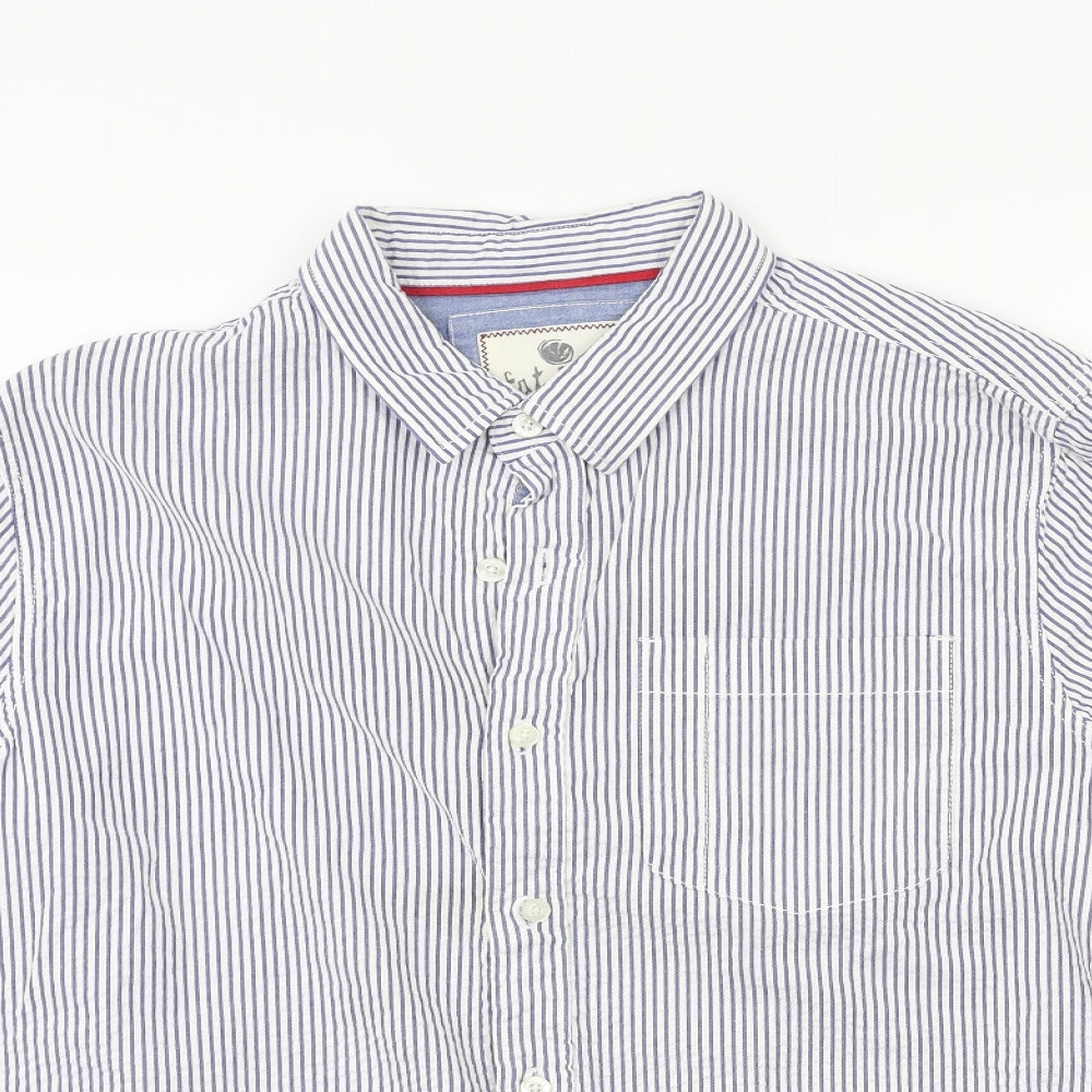 Fat Face Mens Blue Striped   Button-Up Size XL