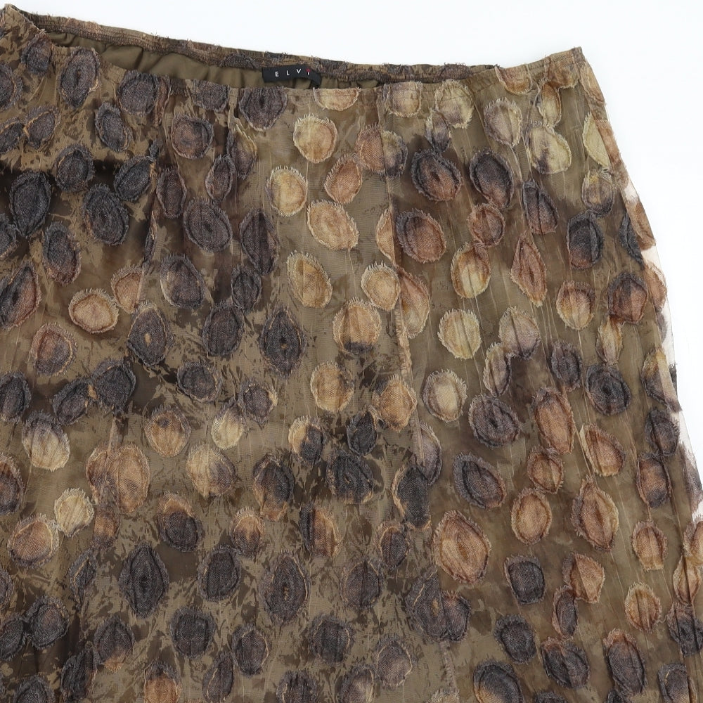 ELVI Womens Grey Geometric  Flare Skirt Size 24