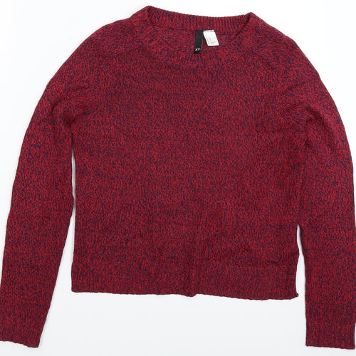 Divided Womens Red  Knit Pullover Jumper Size XS