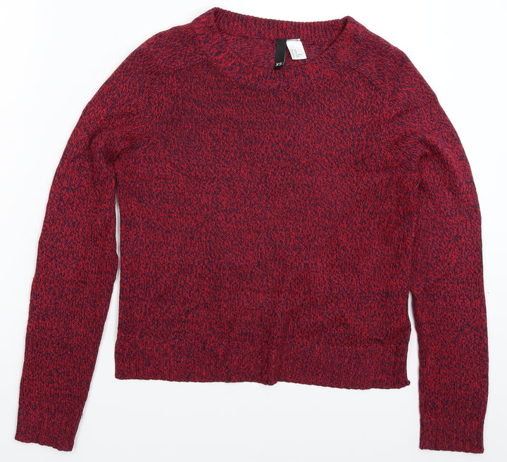 Divided Womens Red Knit Pullover Jumper Size XS