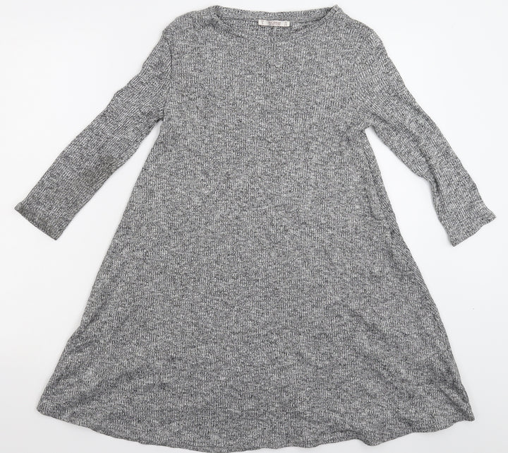 Pull&Bear Womens Grey Knit Pullover Jumper Size S