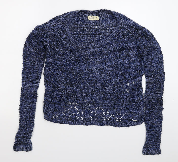 Hollister Womens Blue Knit Pullover Jumper Size M