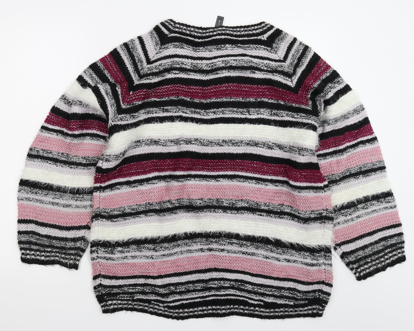 Rainbow Womens Multicoloured Striped Knit Pullover Jumper Size M