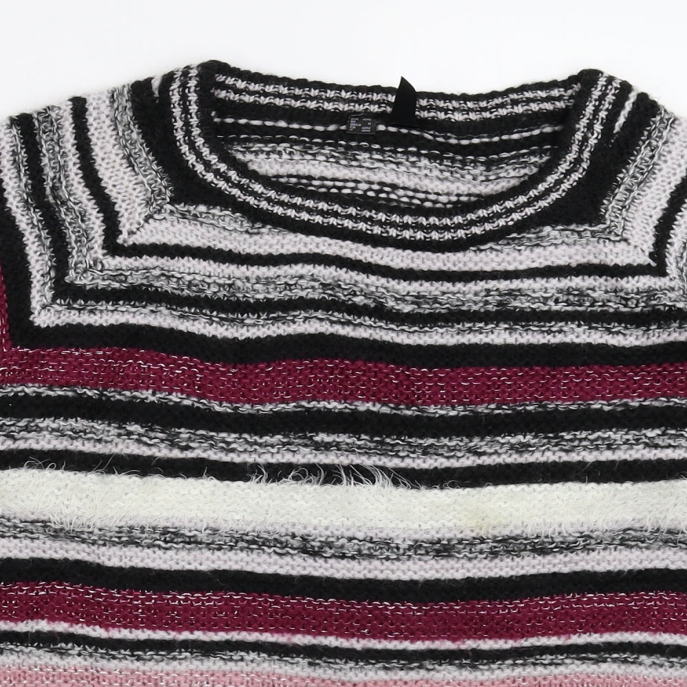 Rainbow Womens Multicoloured Striped Knit Pullover Jumper Size M
