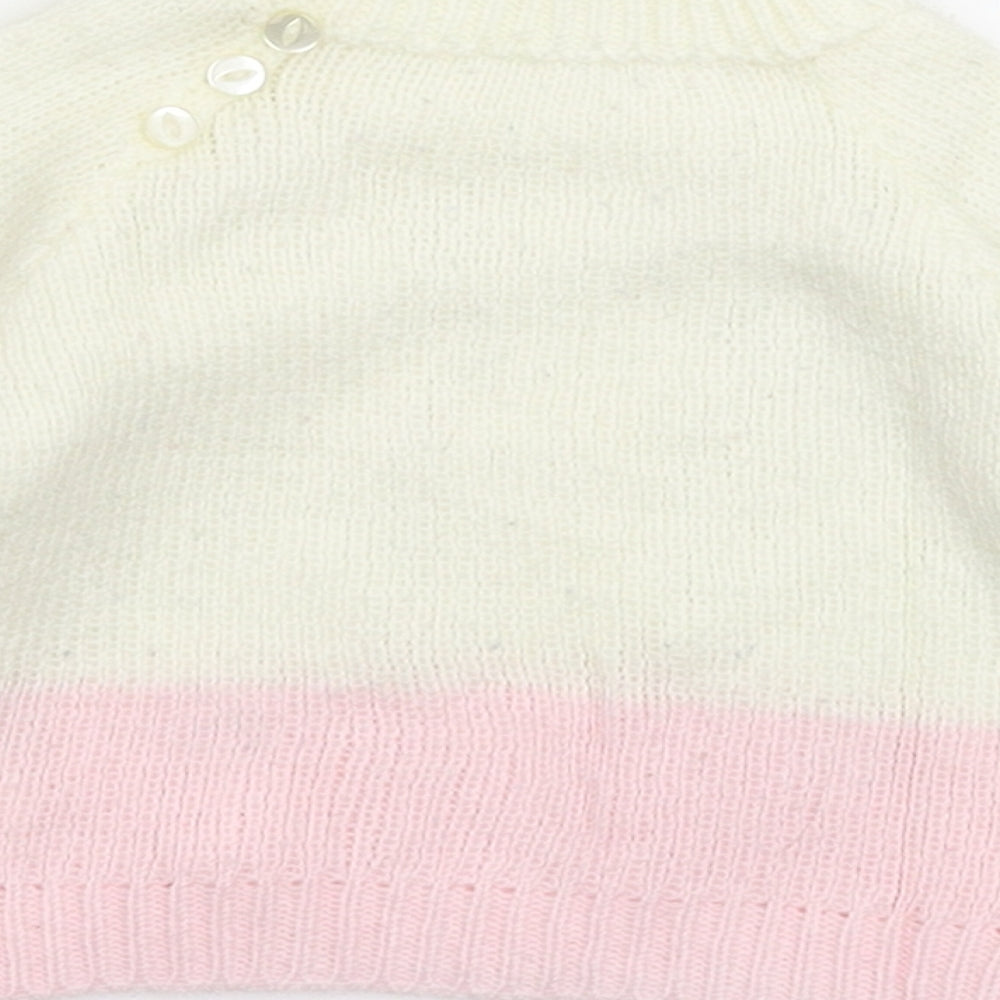 Mothercare Girls Multicoloured  Knit Pullover Jumper Size 0-3 Months