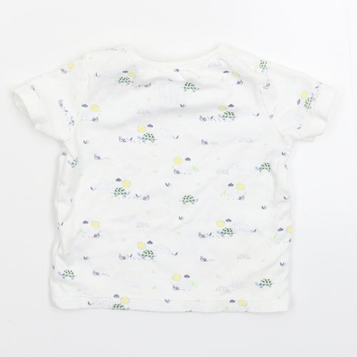 Fred & Flo Baby White Floral  Basic T-Shirt Size 3-6 Months