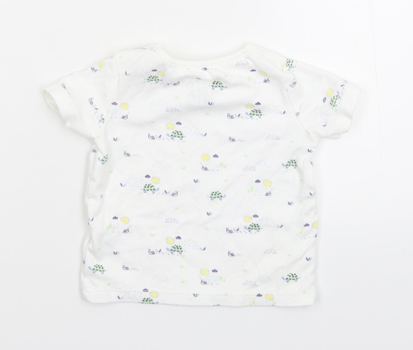 Fred & Flo Baby White Floral  Basic T-Shirt Size 3-6 Months