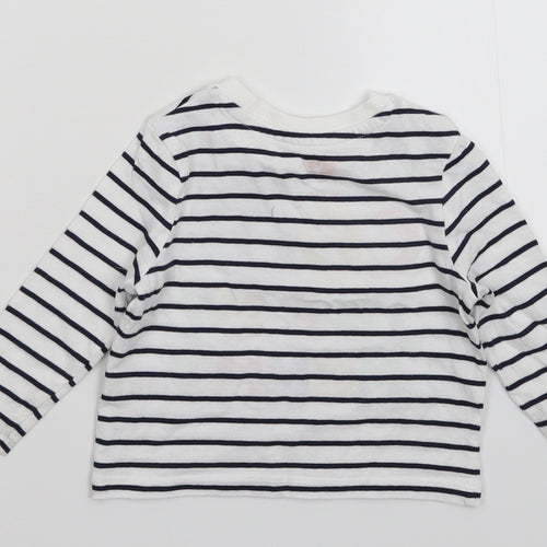 Very Baby White Striped  Basic T-Shirt Size 9-12 Months
