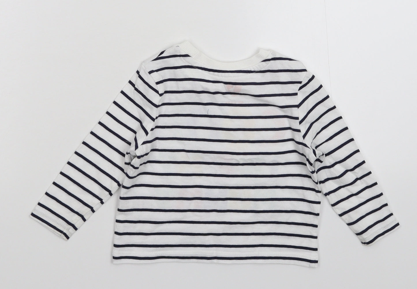 Very Baby White Striped  Basic T-Shirt Size 9-12 Months