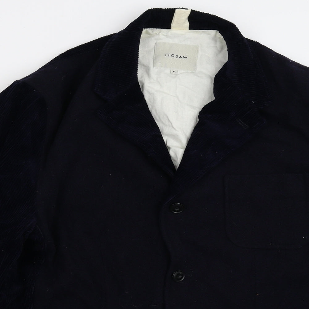 Jigsaw Mens Blue  Knit Jacket Blazer Size XL