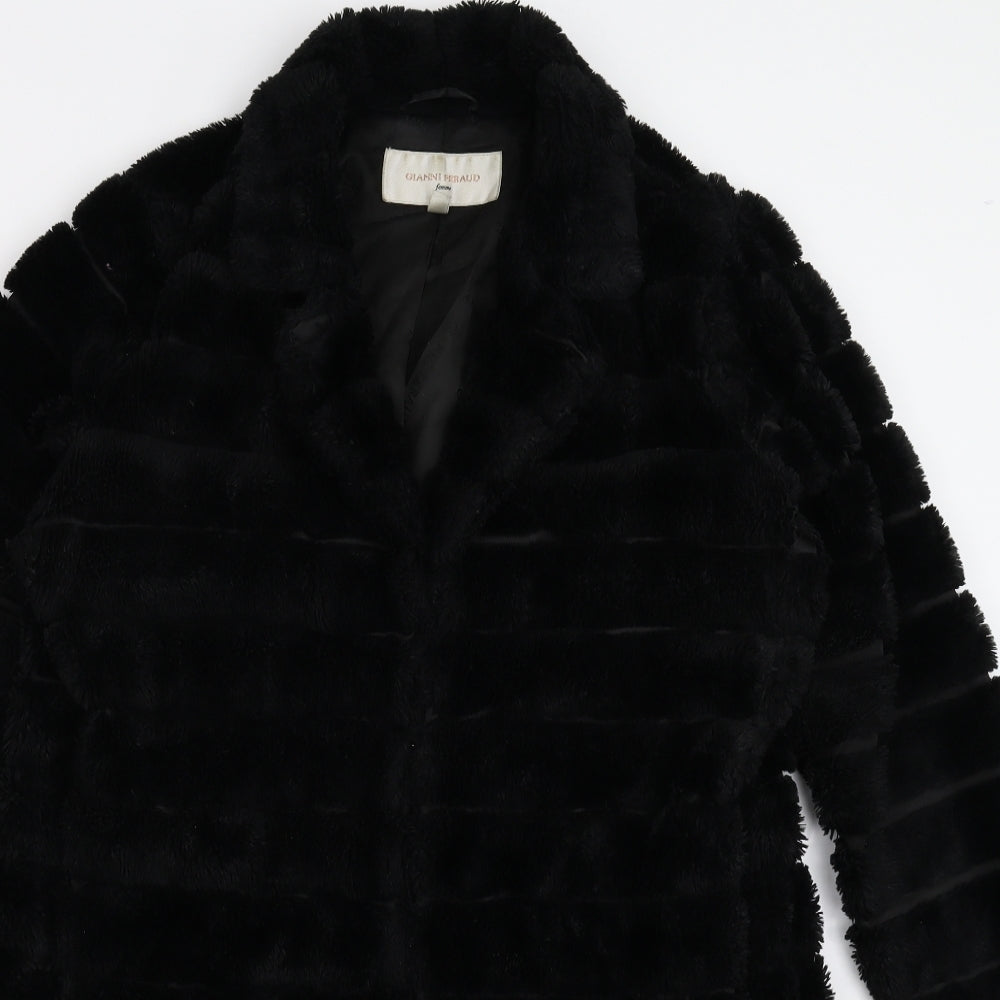 Gianni Feraud Womens Black   Overcoat Coat Size 12