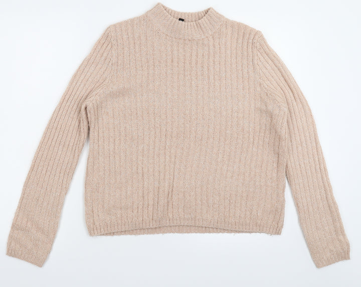 Divided Womens Beige Knit Pullover Jumper Size M