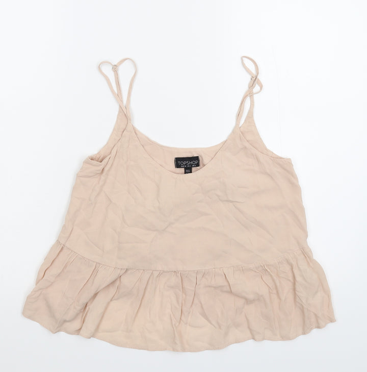 Topshop Womens Beige Basic Tank Size 6