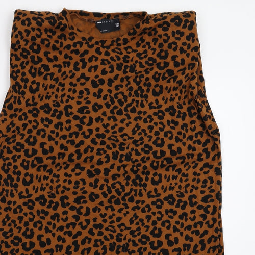 ASOS Womens Brown Animal Print  Tank Dress  Size 8