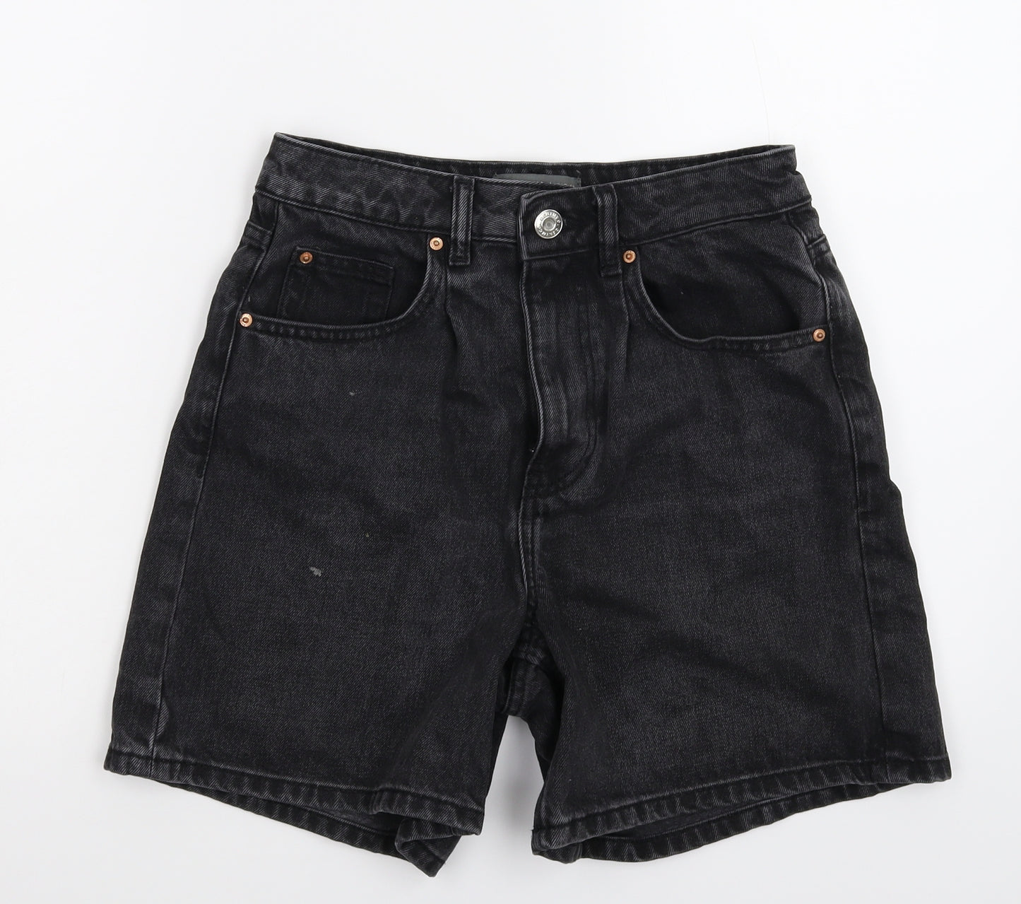 Denim & Co. Womens Black  Denim Bermuda Shorts Size 8