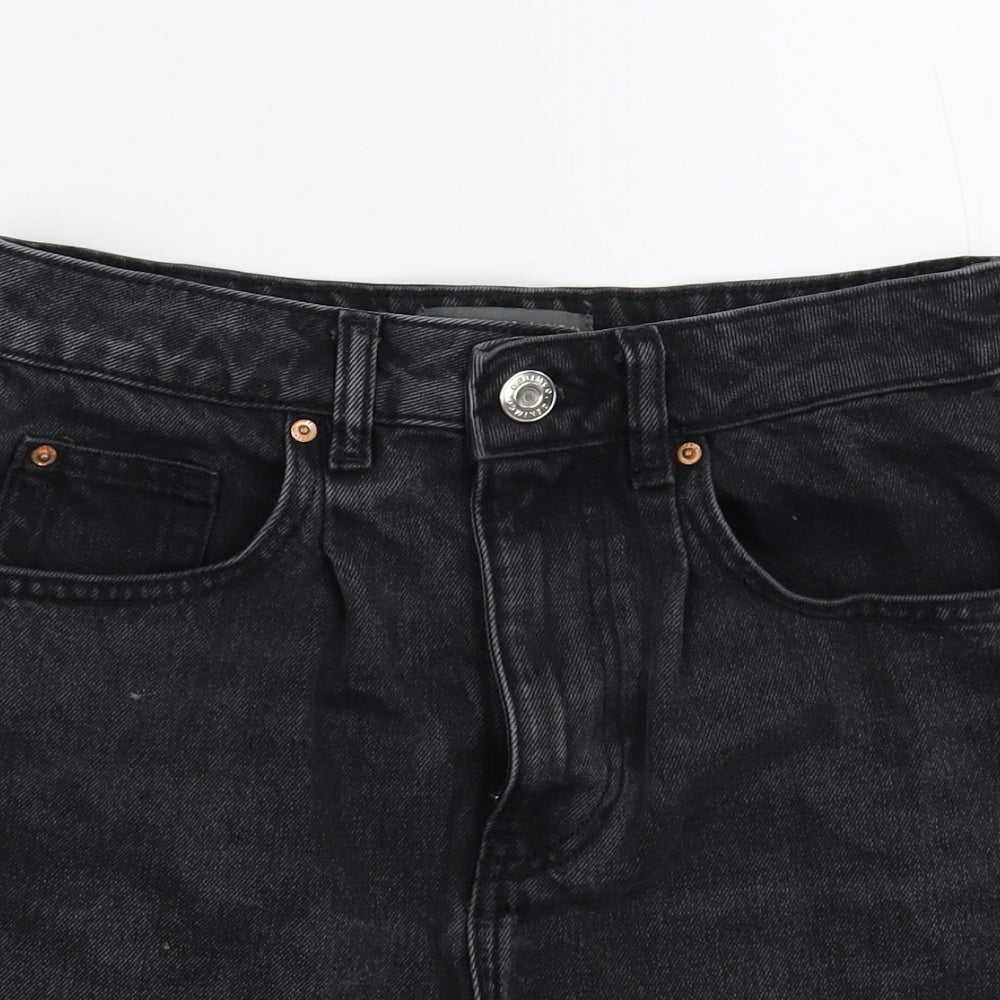 Denim & Co. Womens Black  Denim Bermuda Shorts Size 8