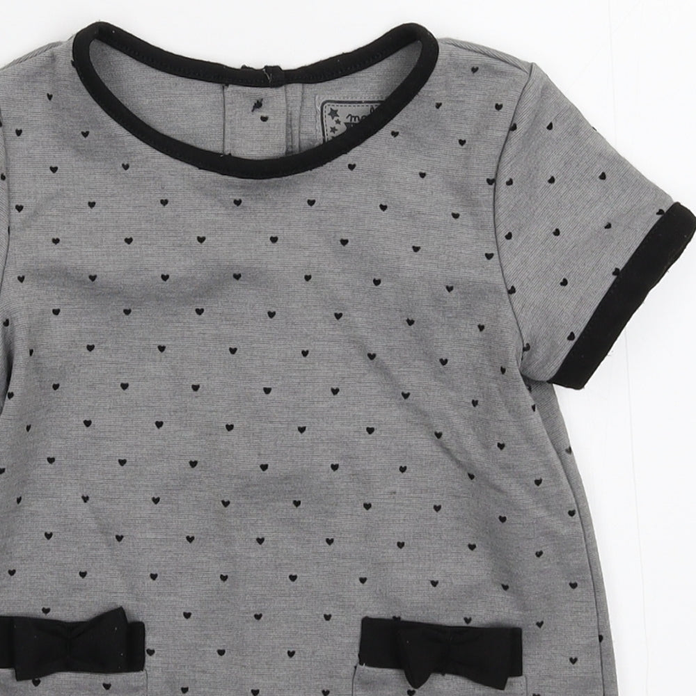 Young Dimension Girls Grey   T-Shirt Dress  Size 18-24 Months