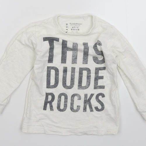 NEXT Boys White   Pullover Sweatshirt Size 2-3 Years