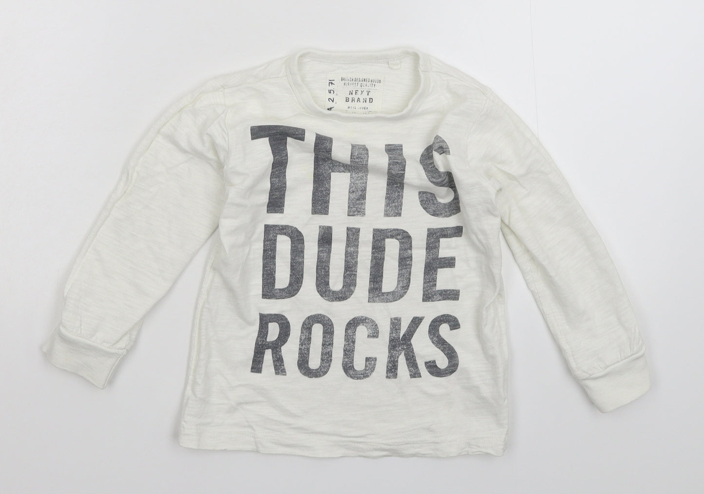 NEXT Boys White   Pullover Sweatshirt Size 2-3 Years