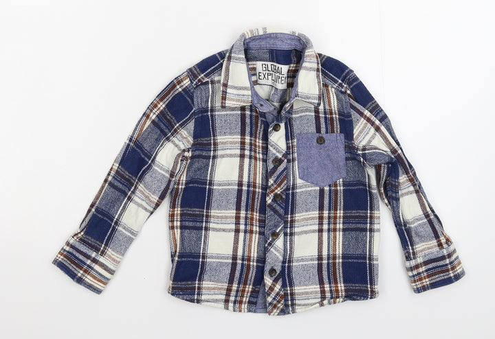 Global Explorer Boys Multicoloured Check Basic Button-Up Size 3 Years
