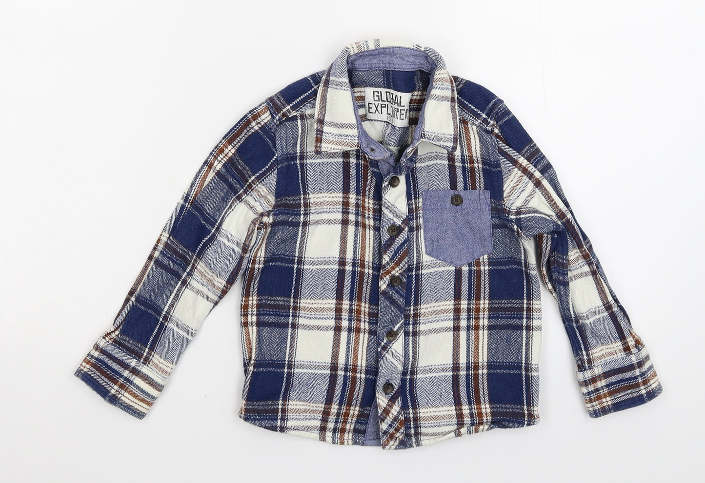 Global Explorer Boys Multicoloured Check  Basic Button-Up Size 3 Years