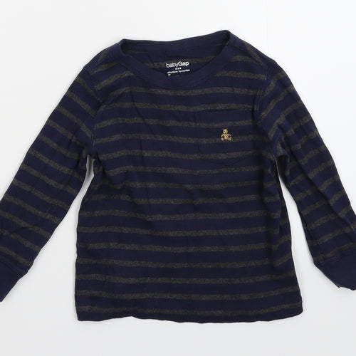 Gap Boys Blue Striped  Pullover Jumper Size 3 Years