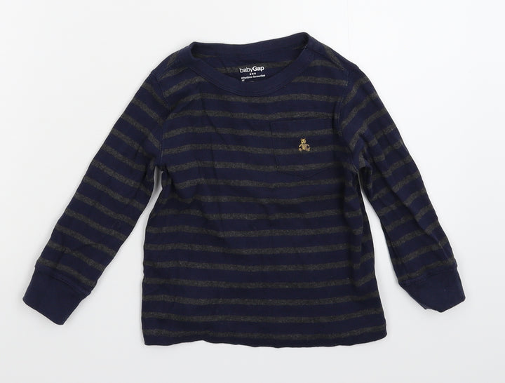 Gap Boys Blue Striped  Pullover Jumper Size 3 Years