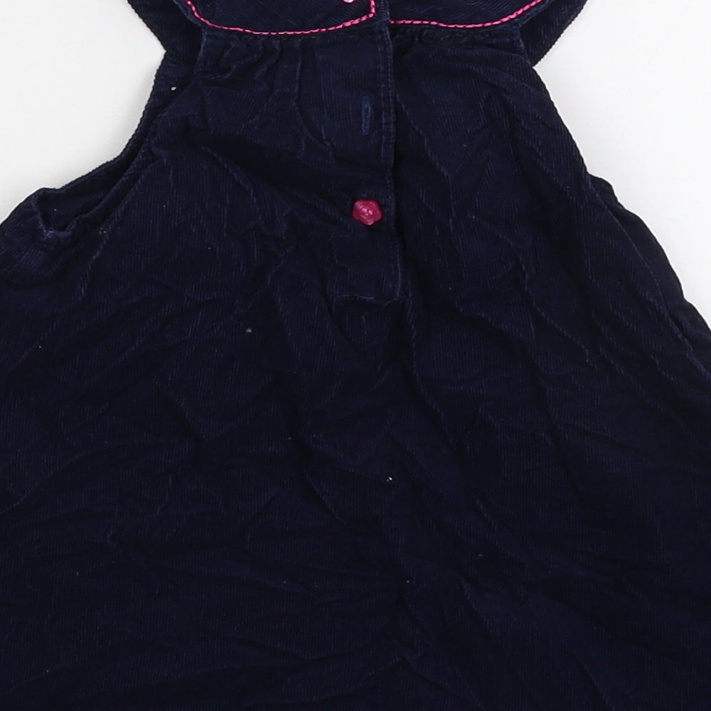 Cheeky monkey Girls Blue Floral Corduroy Fit & Flare  Size 12-18 Months